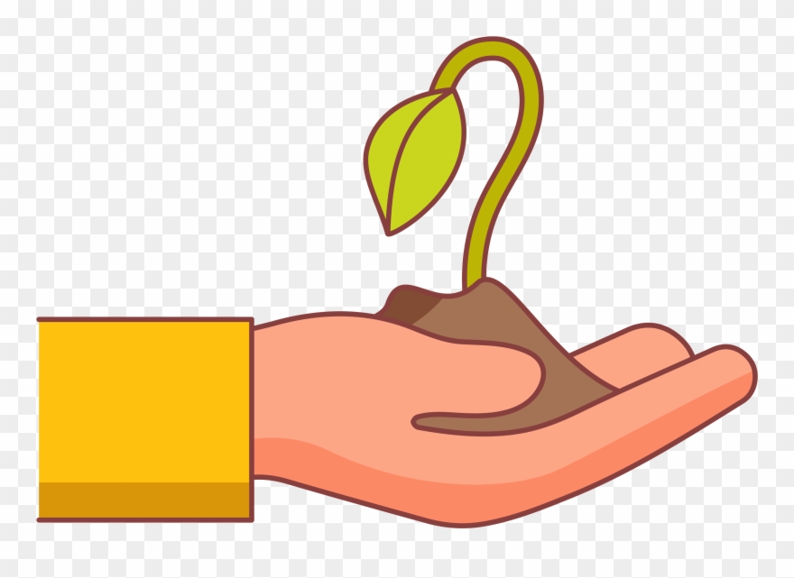 Hand With Seedling, Water Tank, Spade Clipart