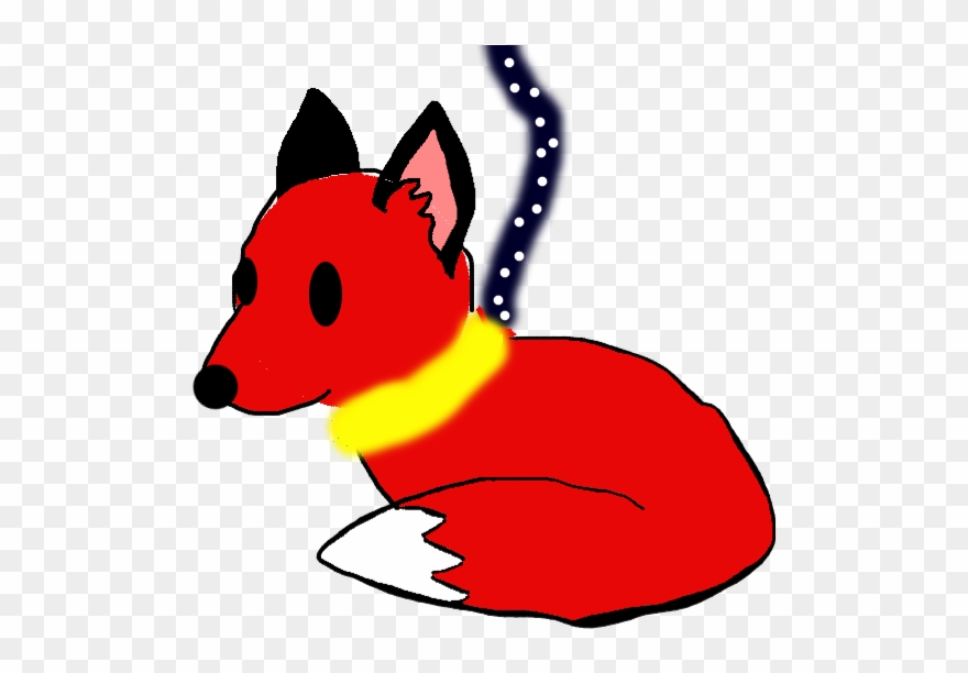 Helds Fox Pup On Star Leash Done With Different Program Clipart