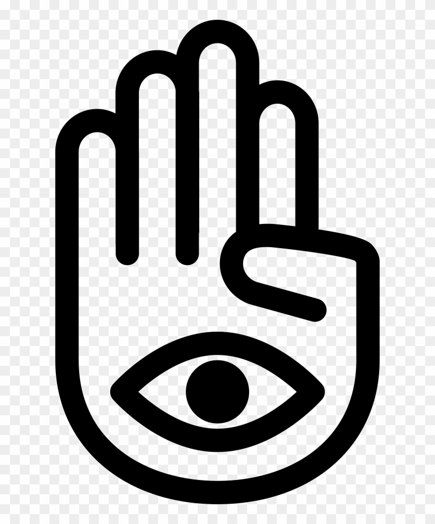 Hand Palm With One Eye In Mudra Posture Comments Clipart