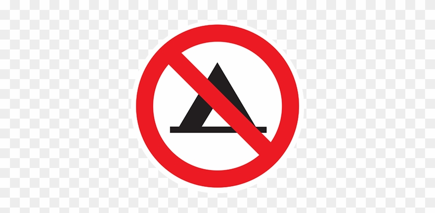 Autocollant Panneau Camping Interdit Clipart