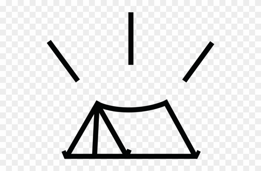Tent Clipart Black And White - Png Download