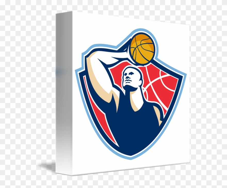 Basketball Player Rebounding Ball Retro By Aloysius Clipart (2350998