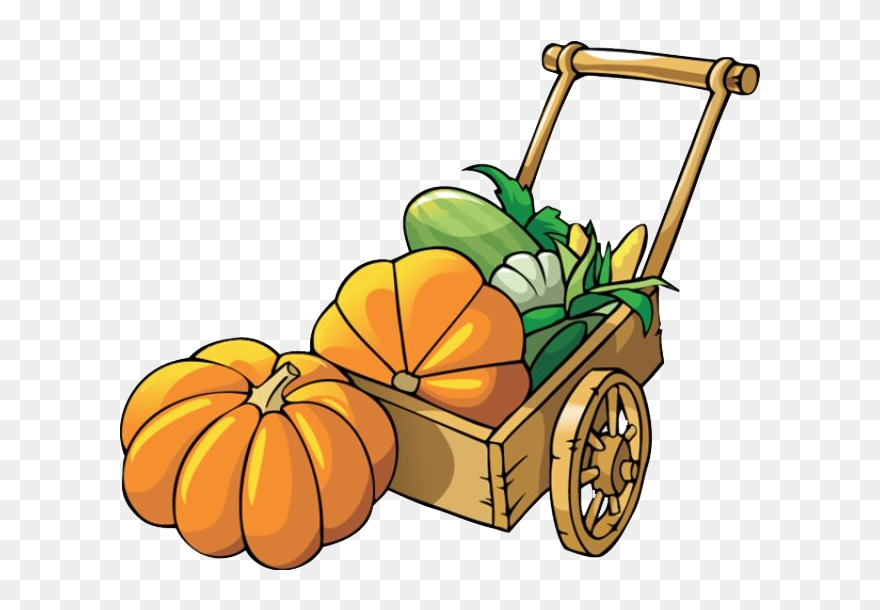 Wooden Cart Full Of Pumpkins Clip Art - Png Download