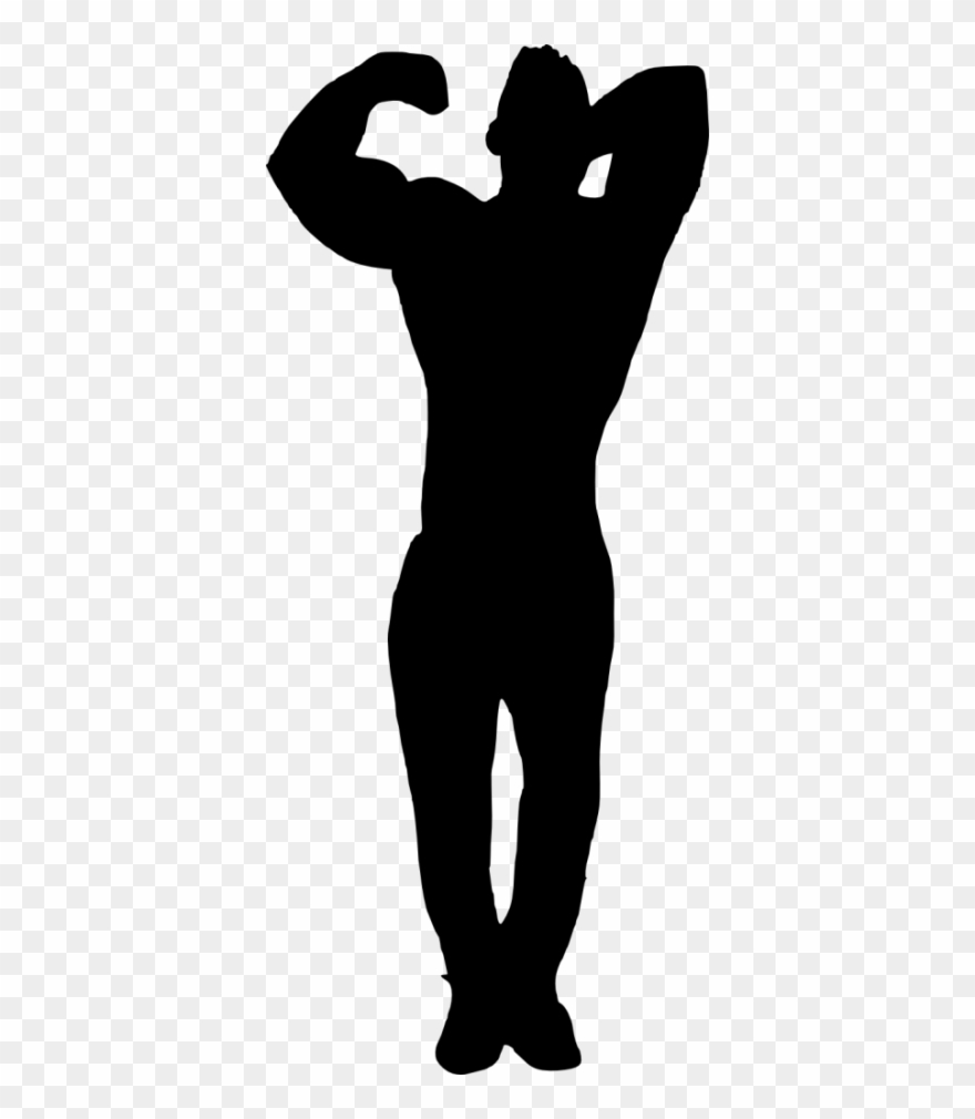 Muscle Man Bodybuilder Silhouette Clipart