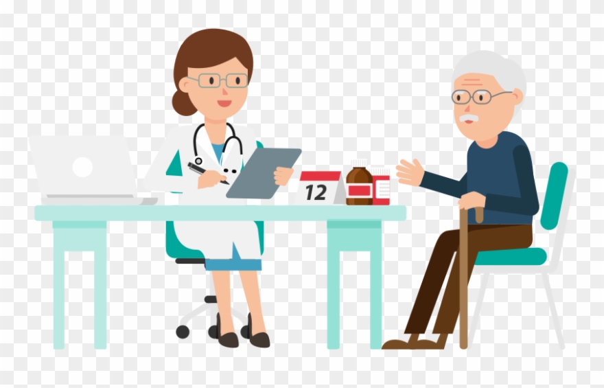Doctor With Patient Cartoon Clipart