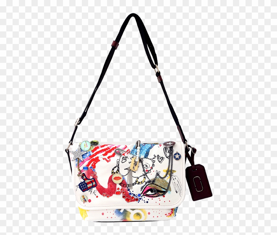 Marc Jacobs Embellished Collage-print Canvas Messenger Clipart