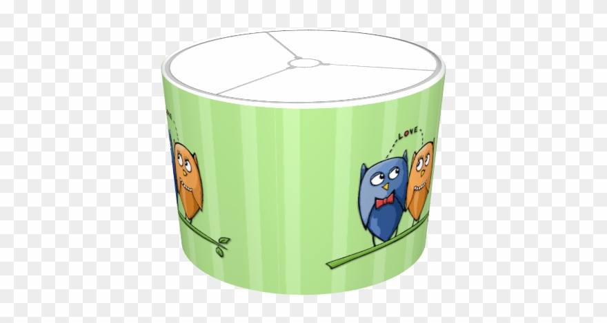 Owl Love Green Stripes Clipart