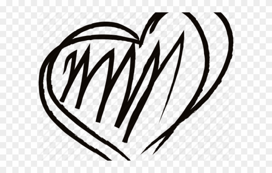 Drawn Line Art Heart Clipart