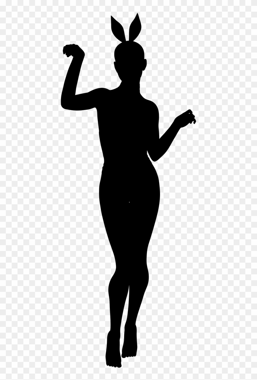 Silhouette Woman Bunny Clipart