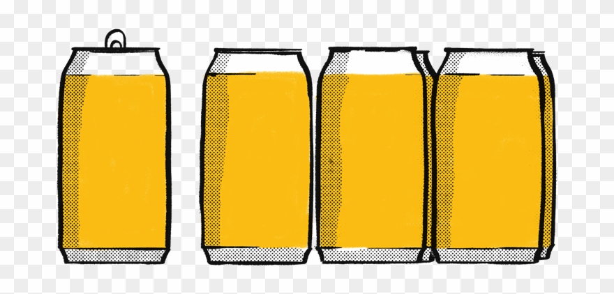 Beer Cans Illustration Textured Clipart