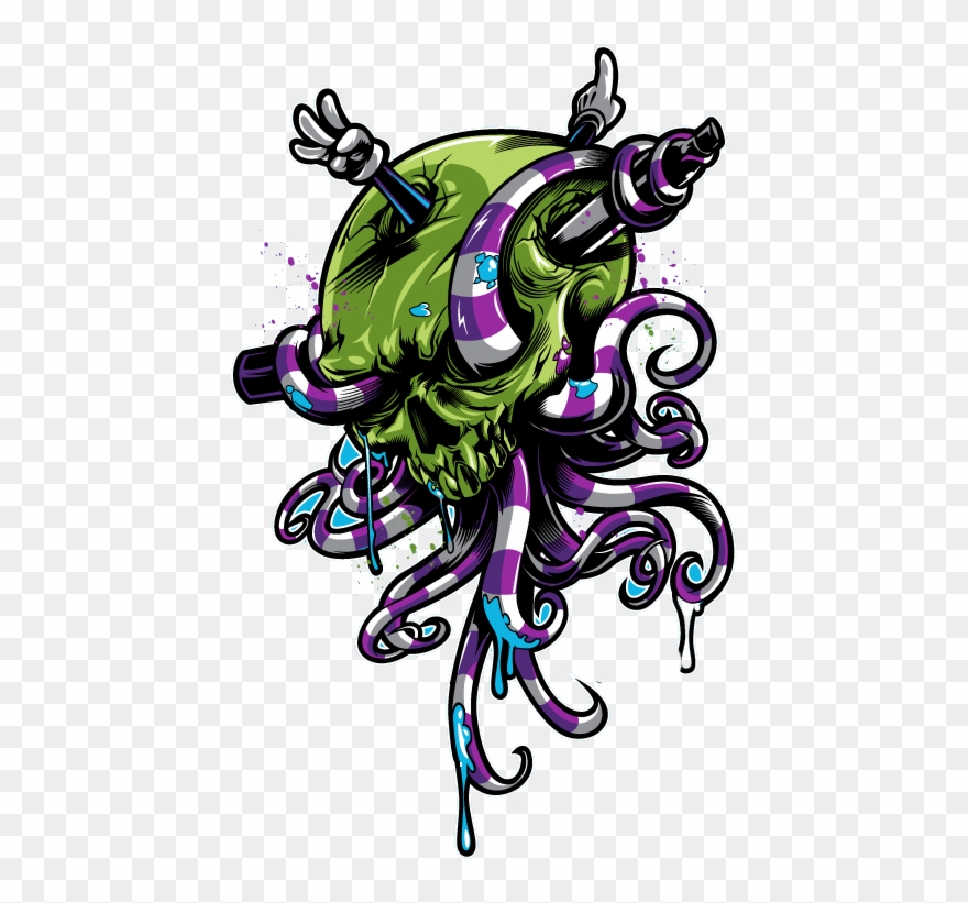 Tentacle Octopus Skull Illustration Hq Image Free Png Clipart