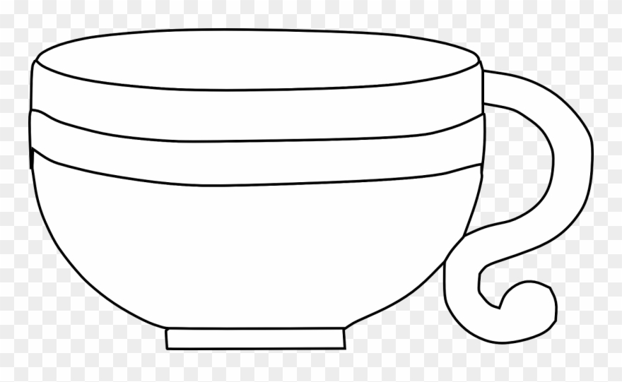 Tea Clipart In Black White - Png Download