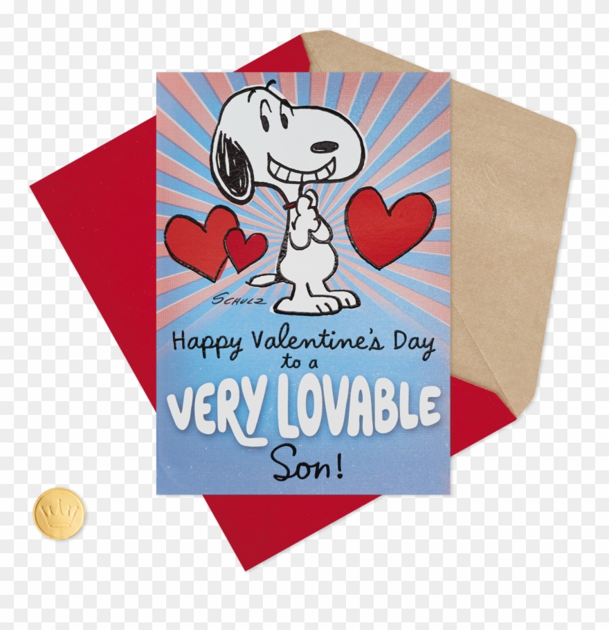 Peanuts® Snoopy For A Lovable Son Pop Up Valentine's Clipart