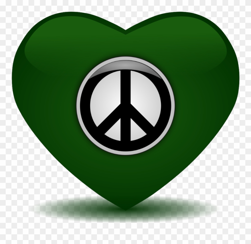 Green Peace Heart Clipart