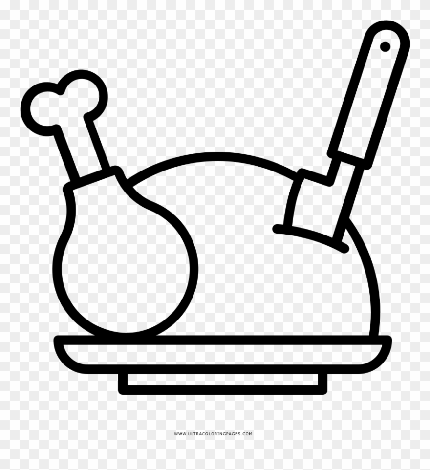 Roast Chicken Coloring Page Clipart