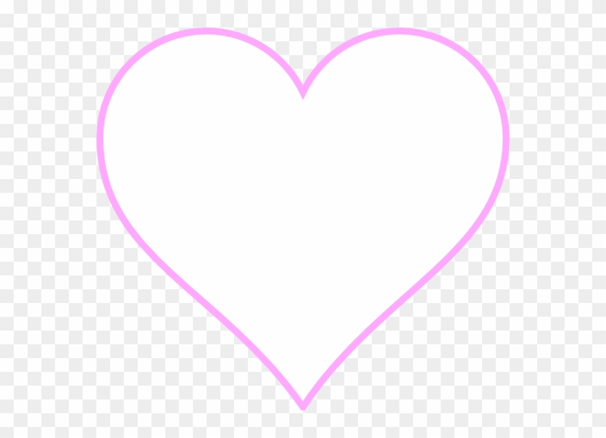 Pink Heart Outline Clipart - Png Download