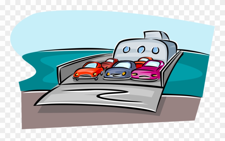 Vector Illustration Of Ferry Or Ferryboat Transports Clipart