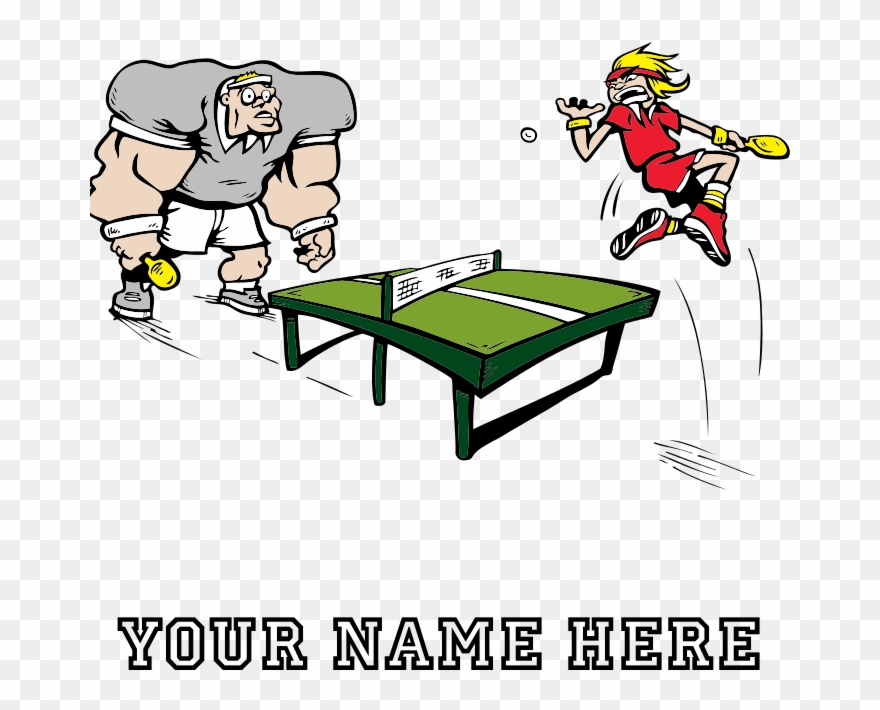 Custom Table Tennis Cartoon Drinking Glass Clipart