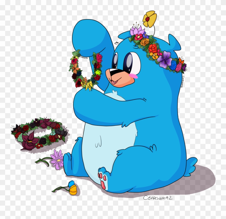 Bubble Blowing Baby Bear Making Flower Crowns For The Clipart