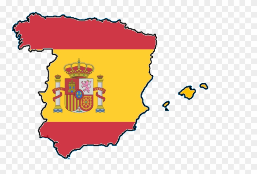 Flag Map Of Spain Clipart