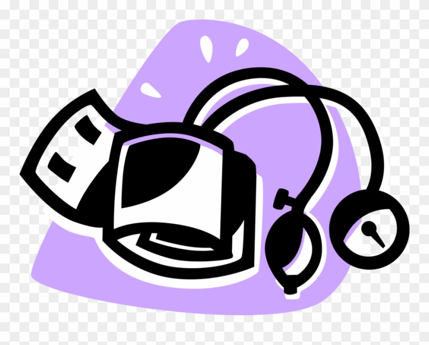 Vector Illustration Of Blood Pressure Gauge Aneroid Clipart
