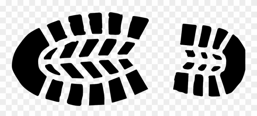 Black On White One Boot Tread Clipart