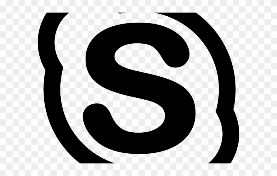 Skype Clipart Black And White - Png Download