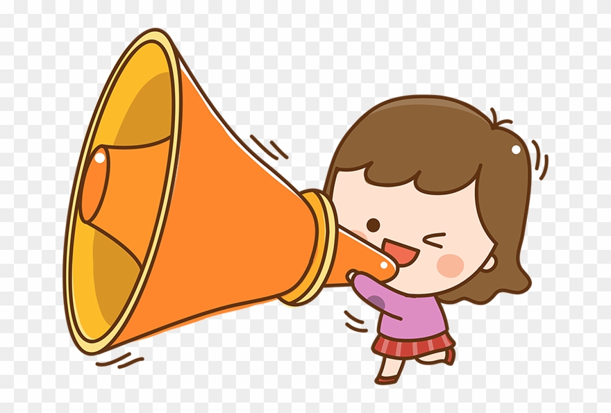 宣传广播小女孩卡通小女孩拿喇叭广播的小女孩 Clipart