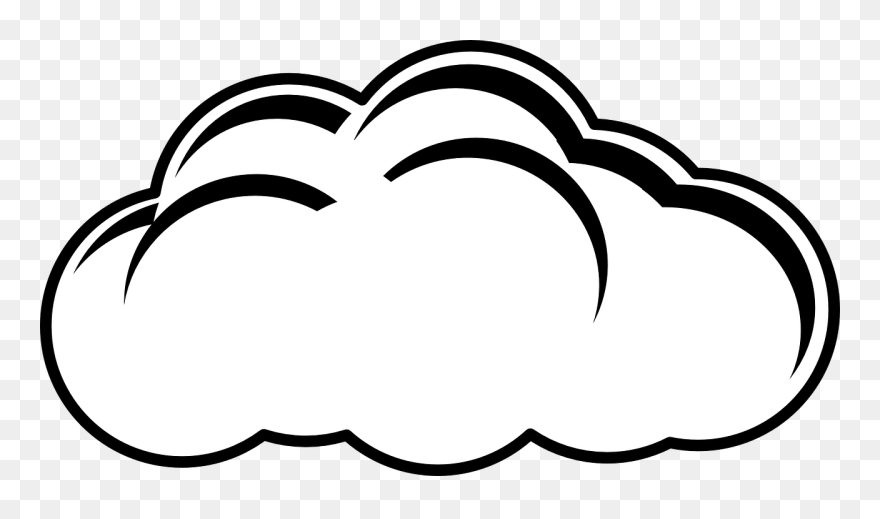 Simple Cloud Black & White Clipart
