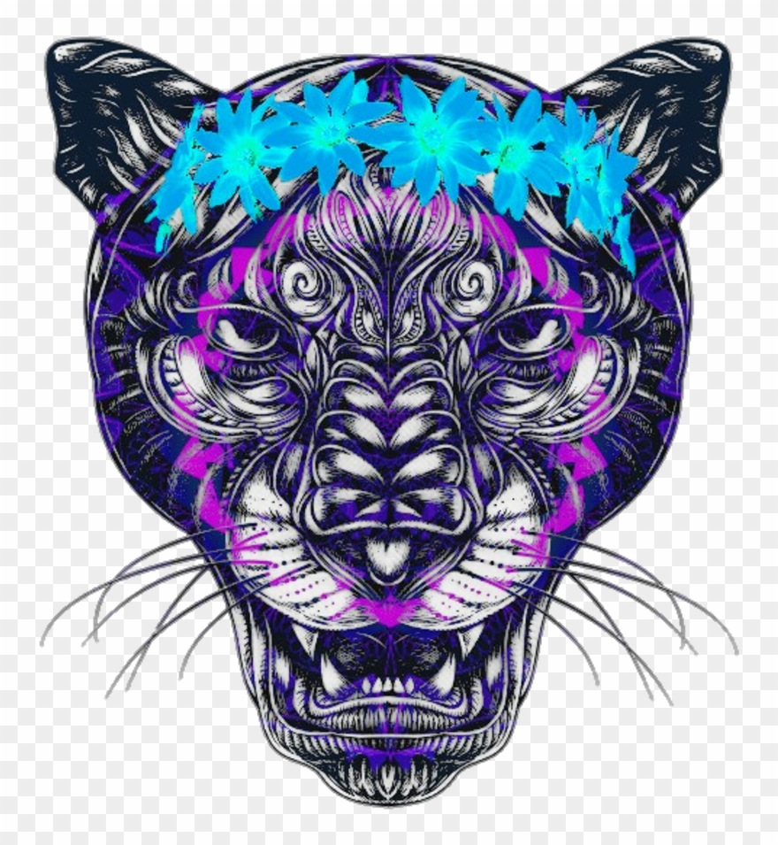 Pantera Panther Colors Tatto Desing Colors Mandala Clipart