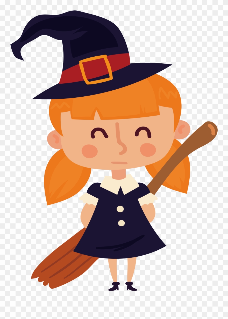 Witchcraft Euclidean Lovely Broomstick Witch Transprent Clipart