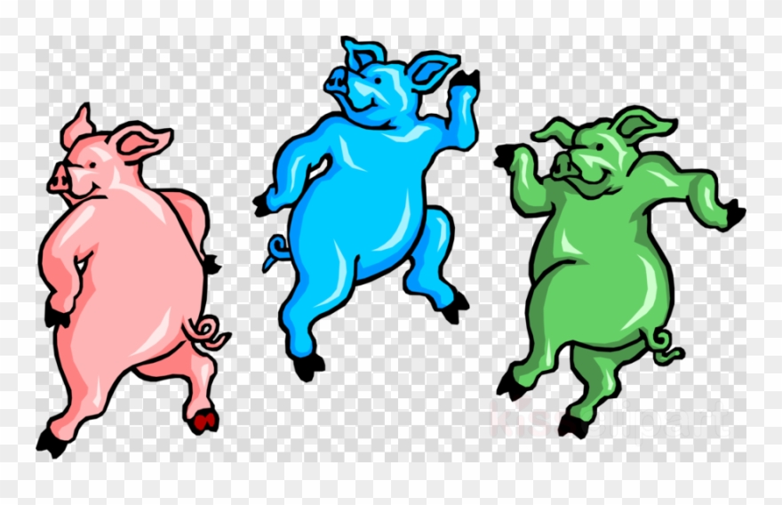 Frolicking Pigs Clipart Large White Pig The Three Little - Png Download
