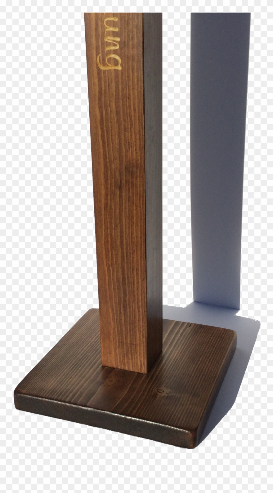 Antique Finish Wooden Freestanding Christmas Stocking Clipart