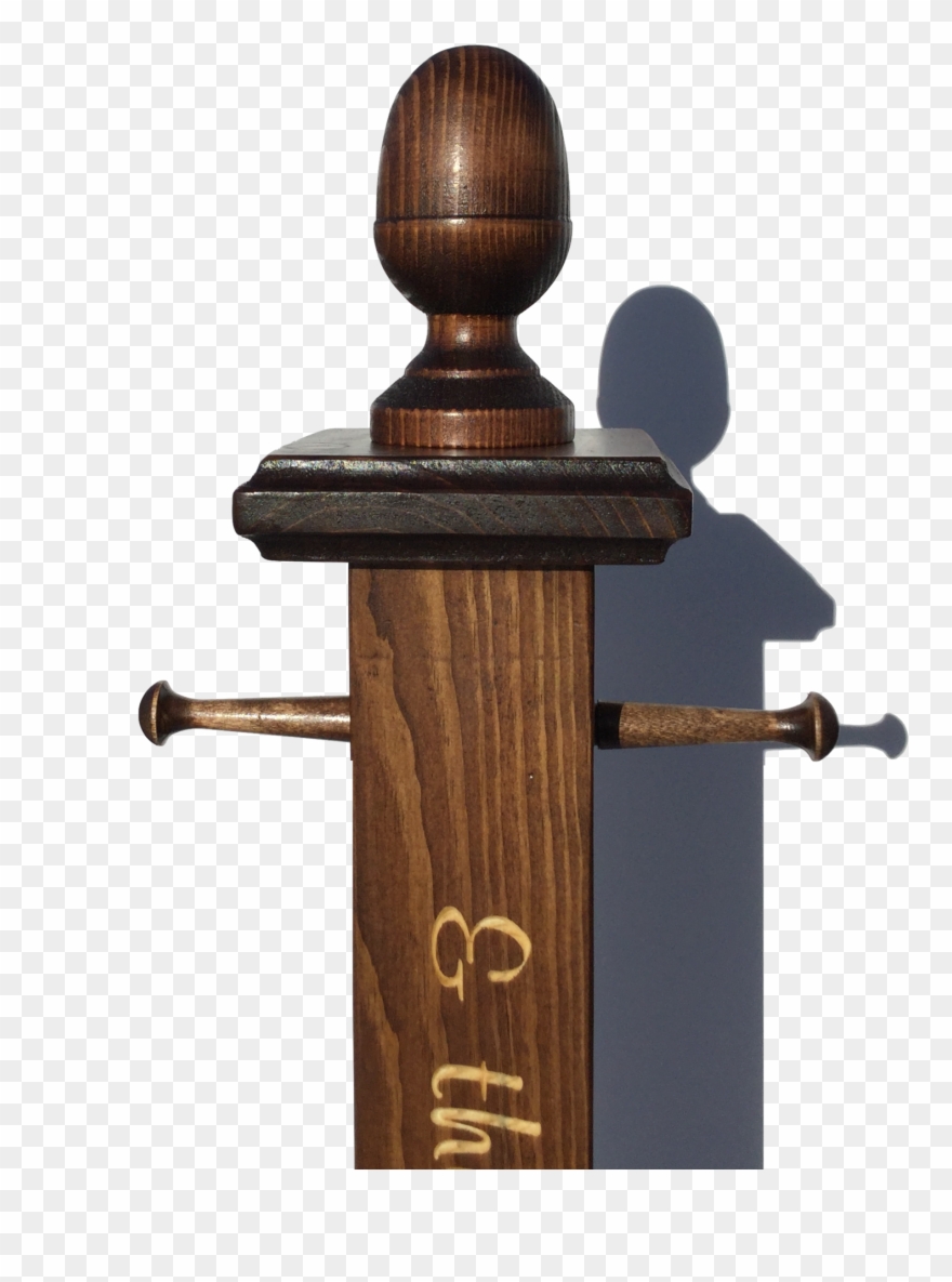 Antique Finish Wooden Freestanding Christmas Stocking Clipart