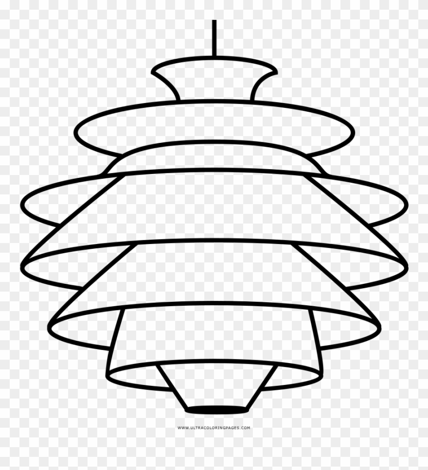Vintage Danish Design Lamp Coloring Page Clipart