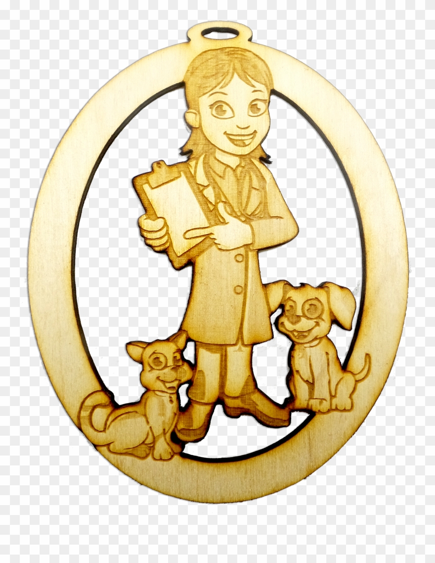 Personalized Female Vet Tech Ornament Clipart