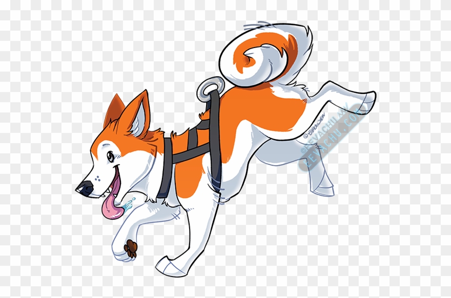 Husky Sticker - Orange Clipart