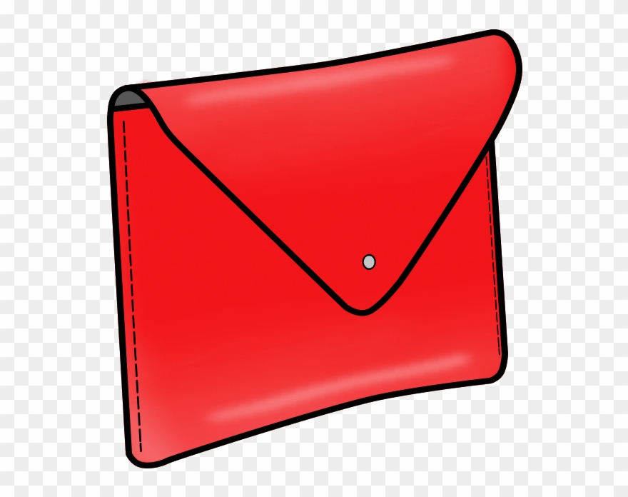 Elongated Envelope Clutch In Patent Rosy Red Leather Clipart