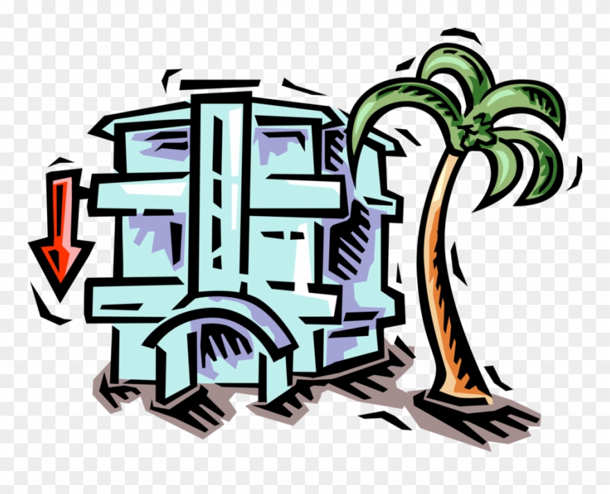 Vector Illustration Of Motel Roadside Motor Hotel Provides Clipart