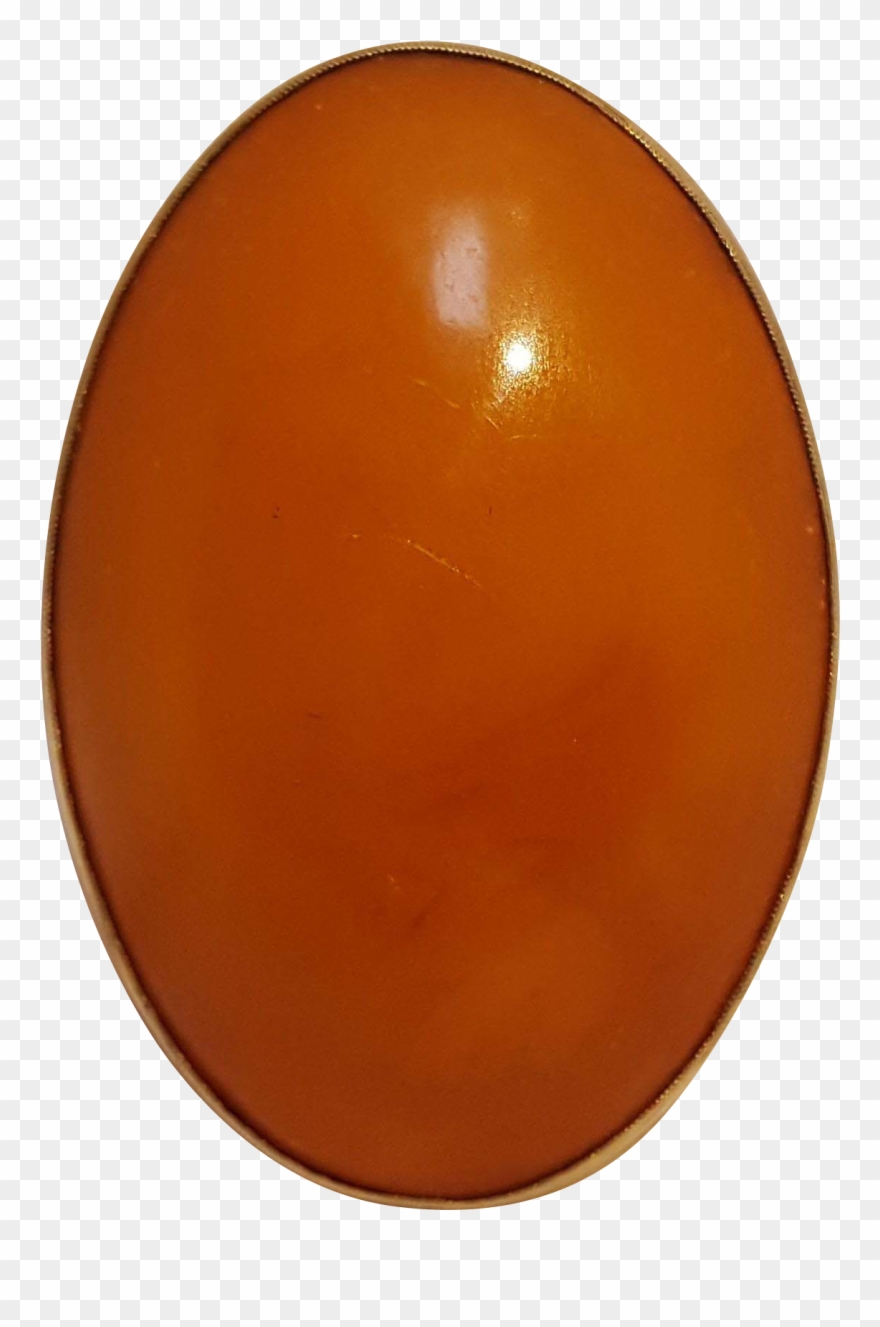14k Gold Natural Baltic Amber Pin Pendant Oval Cabochon Clipart