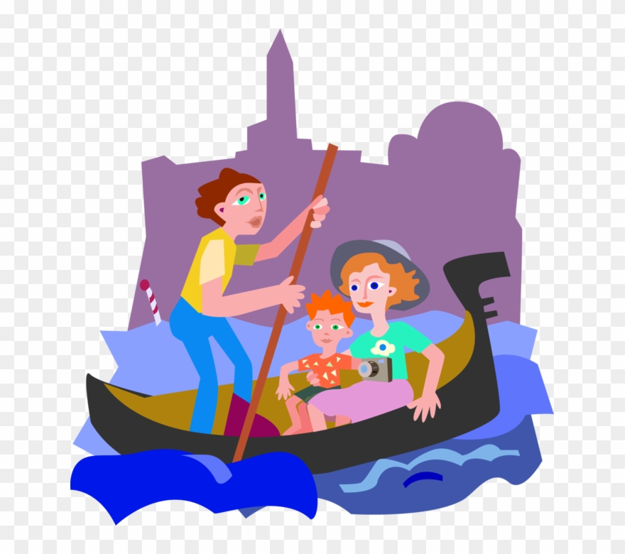 Venetian Gondolier With Vector Clipart