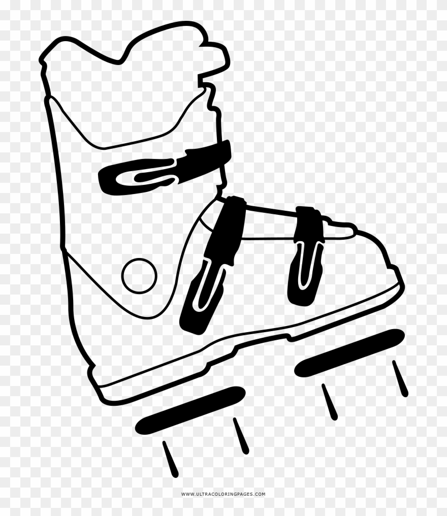 Ski Boot Coloring Page Clipart
