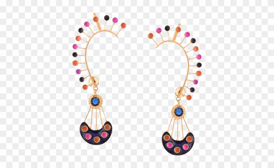 Red Jewels Funky Ear Clipart