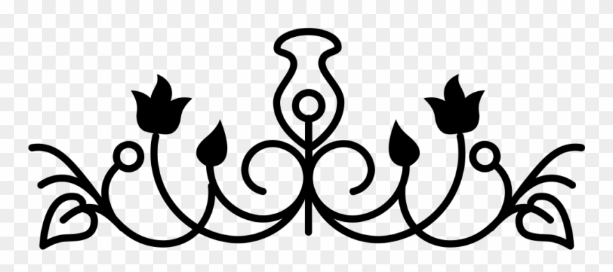 Flower Bell Outline Design Variant With Vines And Leaves Clipart