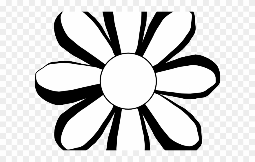 White Flower Clipart Balck White - Png Download