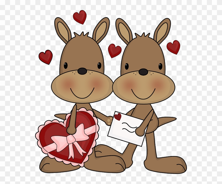 Cute Clipart, Kangaroos, Clip Art, Hugs, Kisses, Images, - Png Download