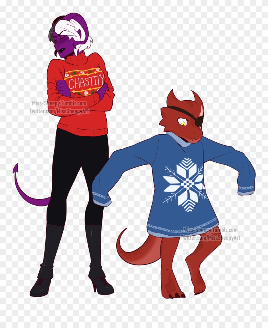 Some More Holiday Sweater Commissions These Two Aren't Clipart