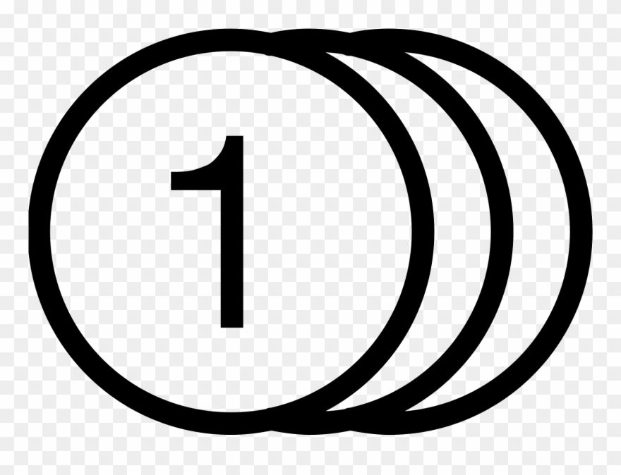The Icon Shows A Round Button With The Number One Clipart