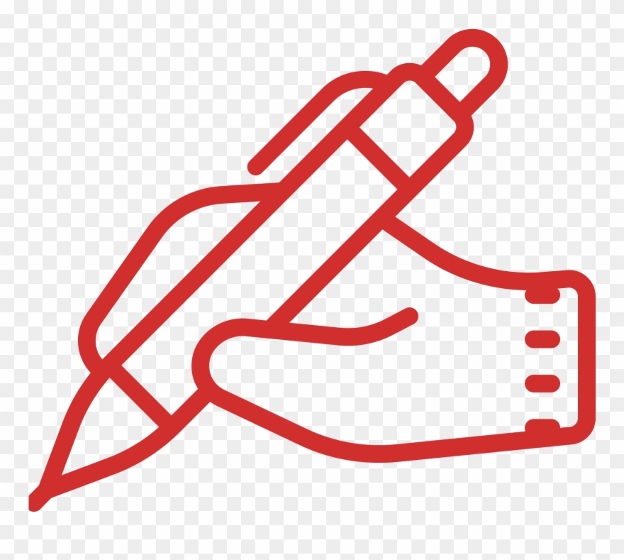 Hand With Pen Icon Clipart