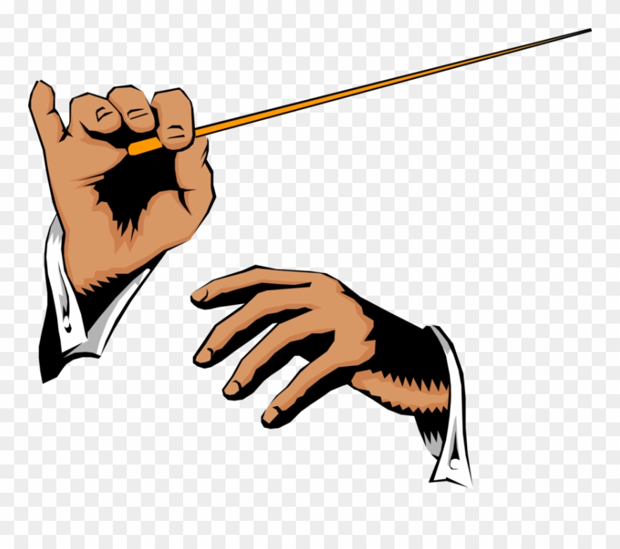 Vector Illustration Of African American Orchestra Conductor Clipart